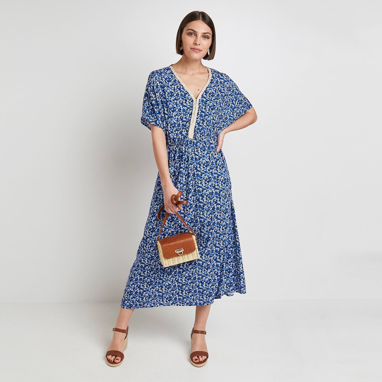 Robe longue imprimée femme
