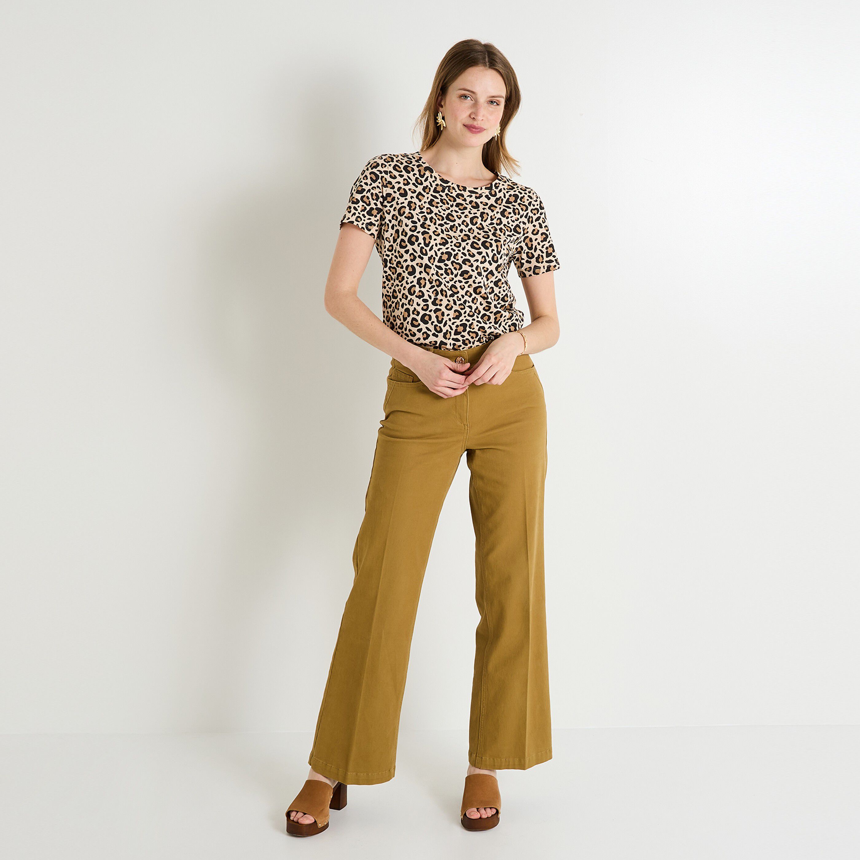 T-shirt imprim&eacute; l&eacute;opard femme