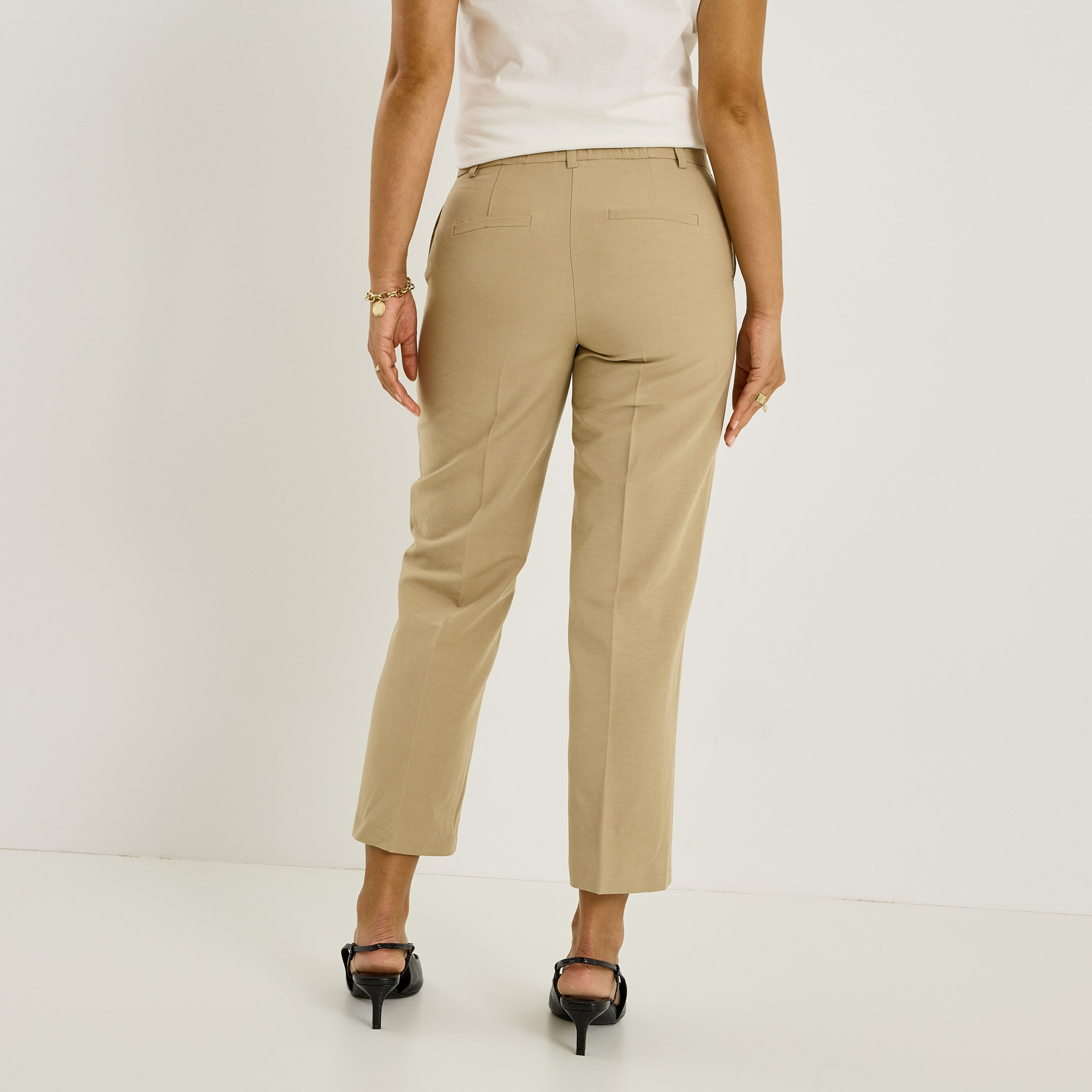 Pantalon tailleur &agrave; plis femme