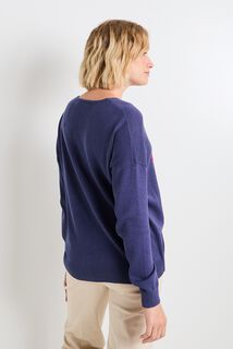 Pull col V femme