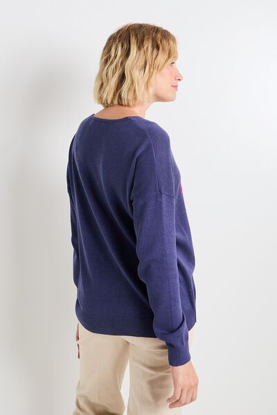Pull col V femme