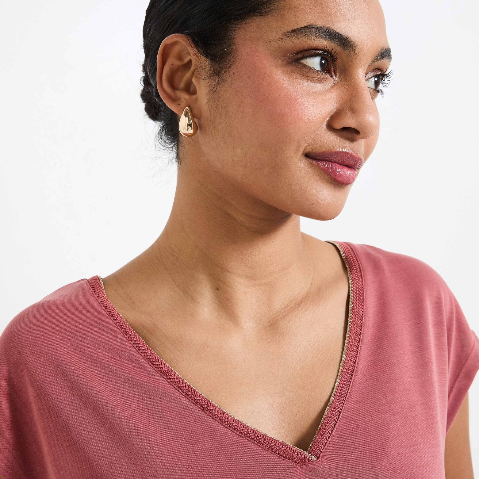 T-shirt col V femme