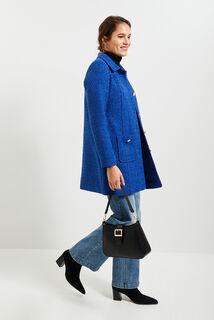 Manteau mi-long en tweed femme