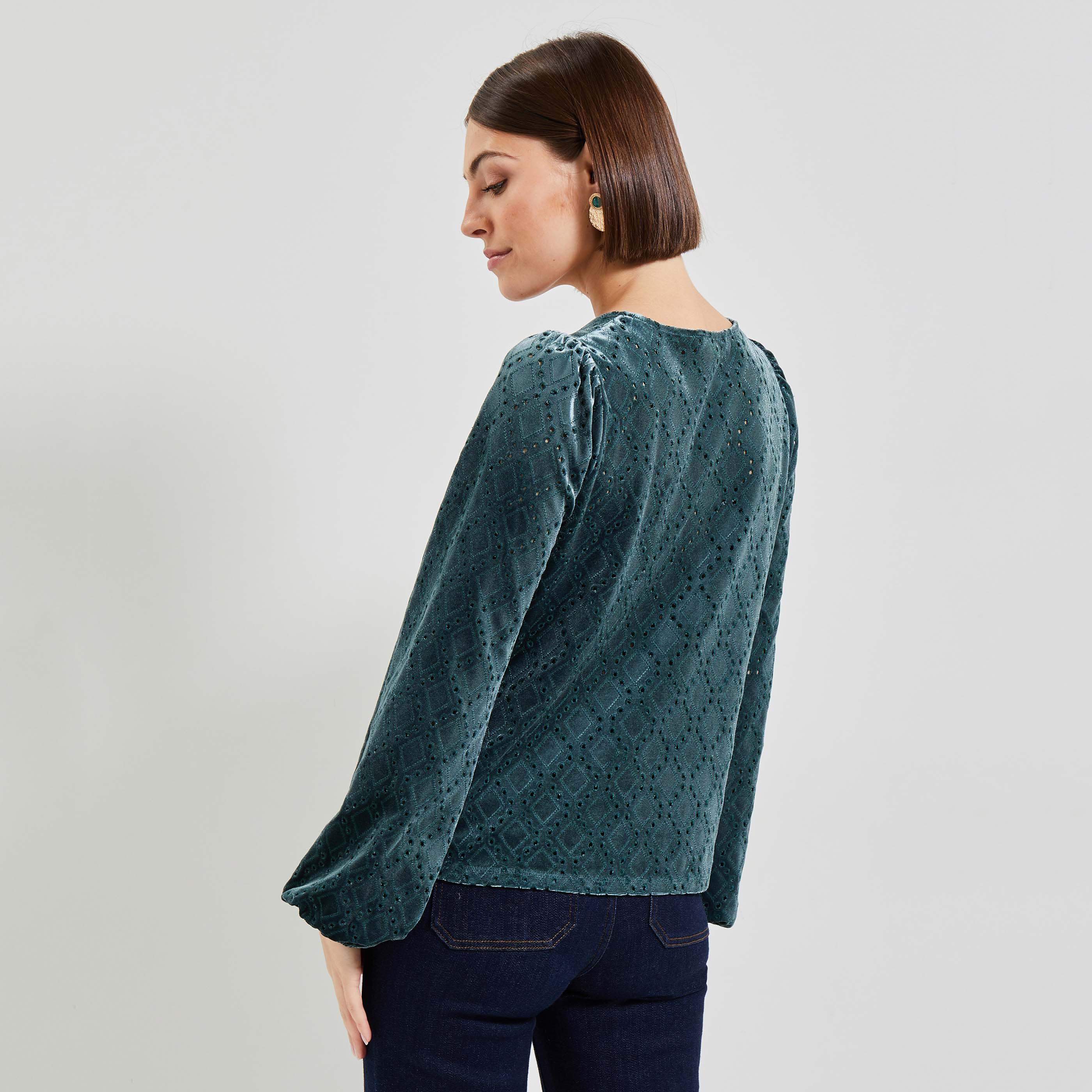 Blouse velours femme new arrivals