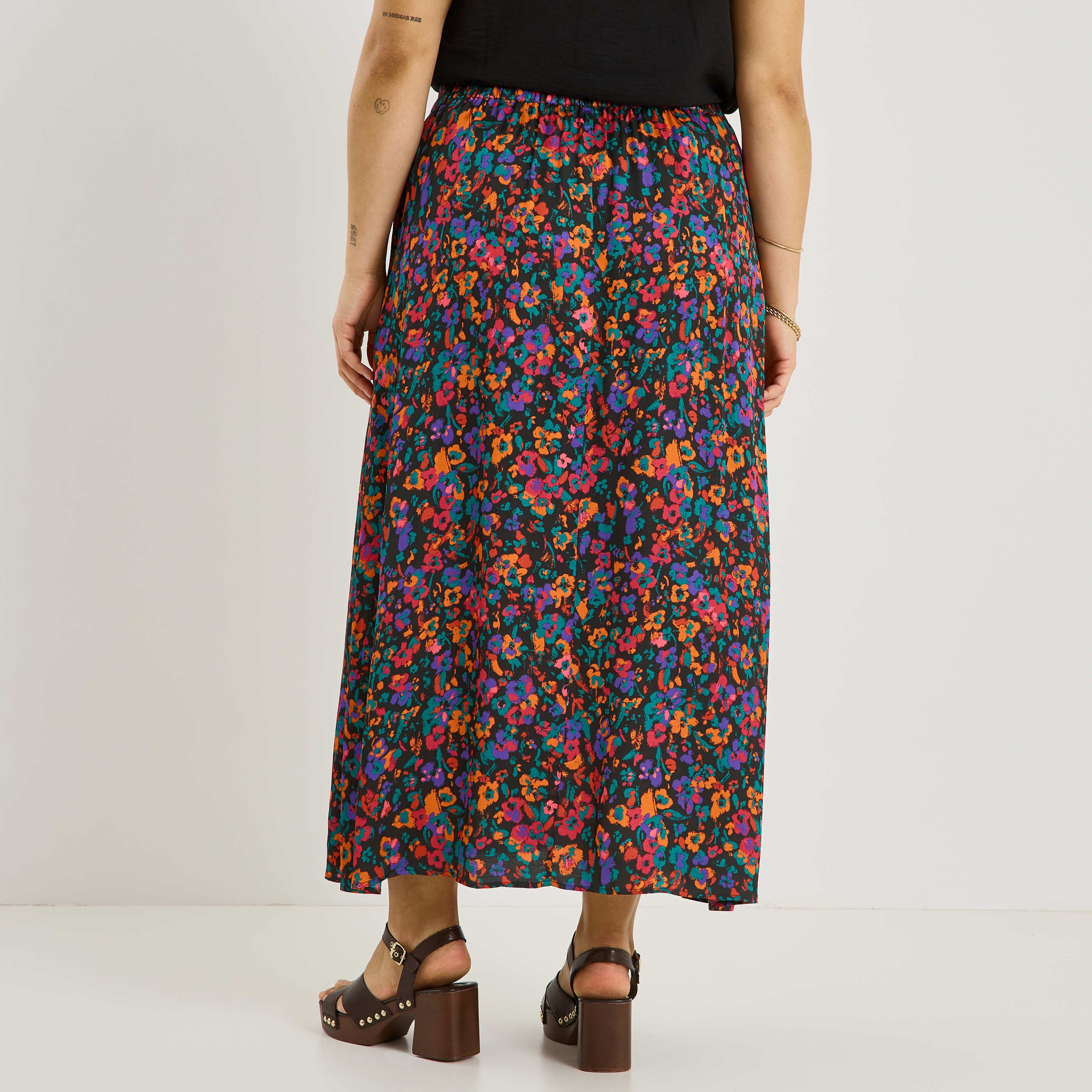 Jupe longue imprim&eacute; floral