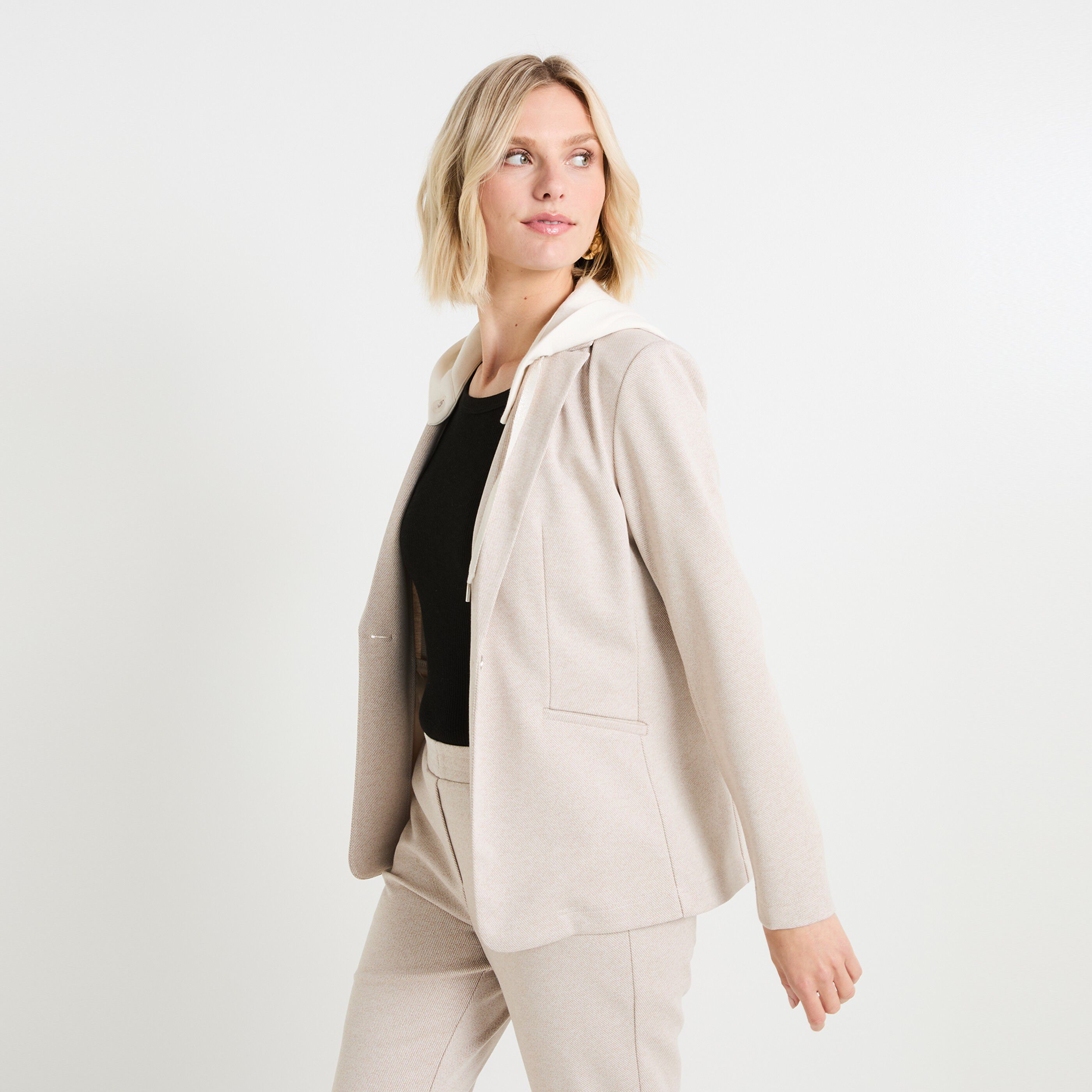 Veste tailleur femme beige online