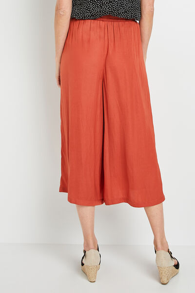 Pantalon large raccourci femme