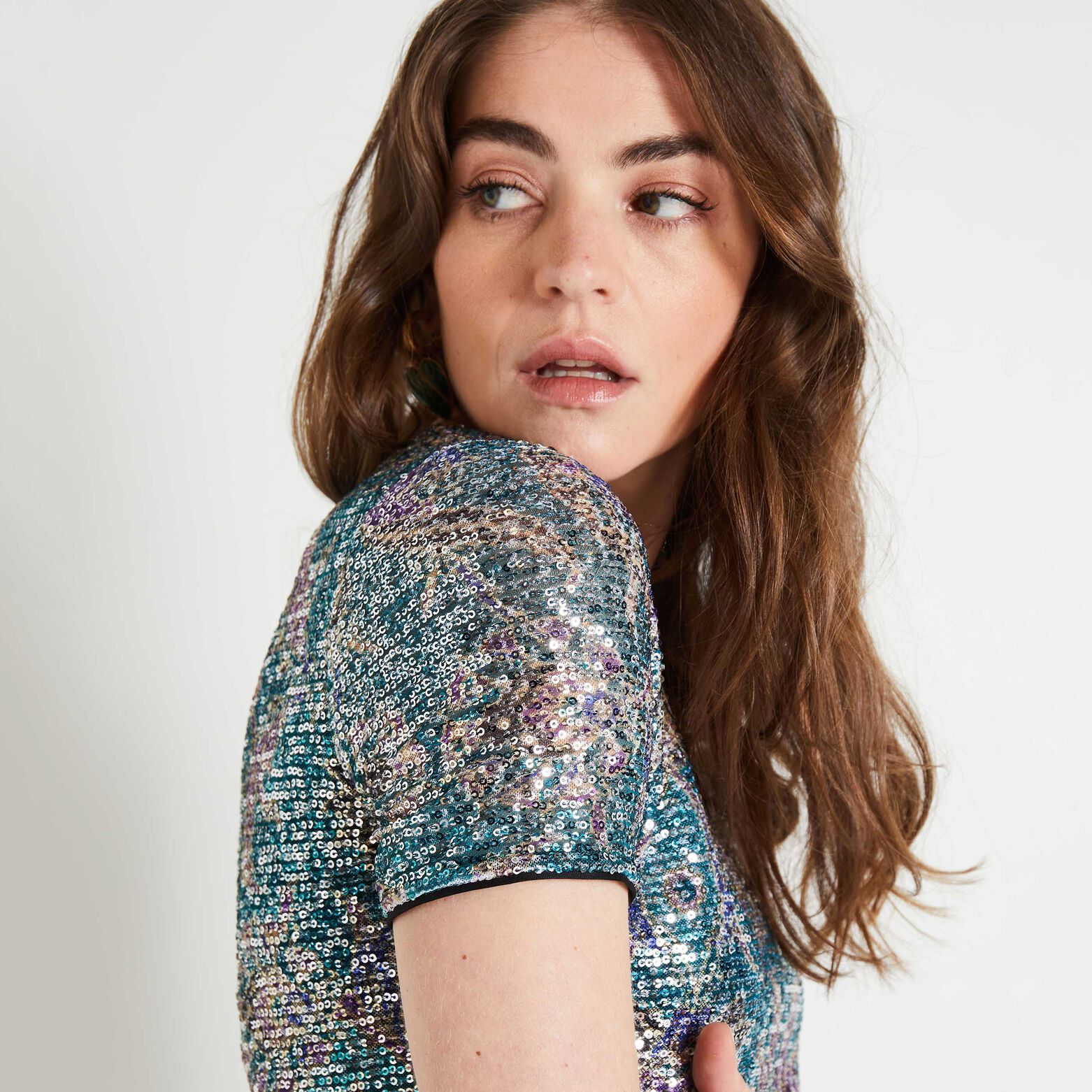 Robe à sequins femme