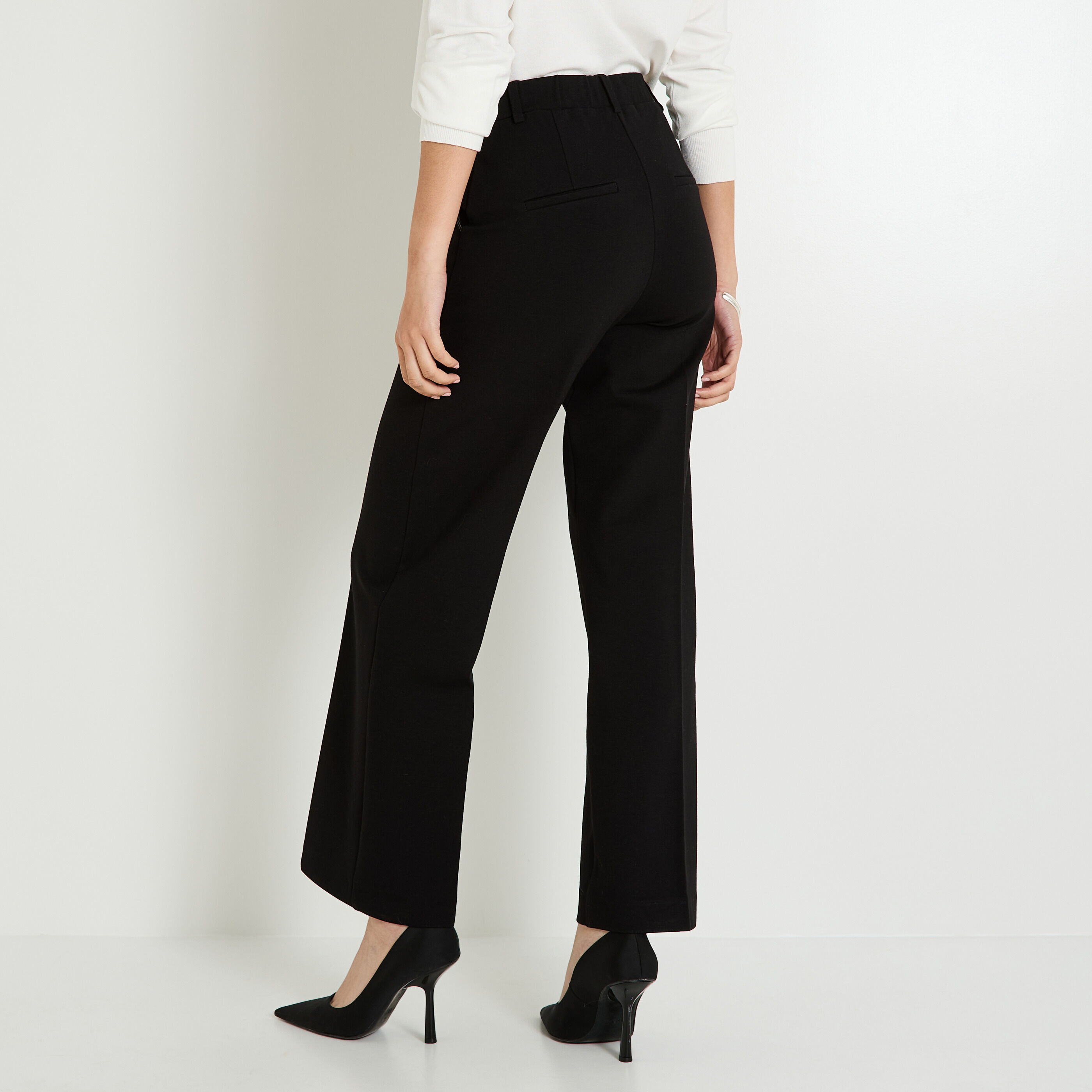 Pantalon large en maille femme