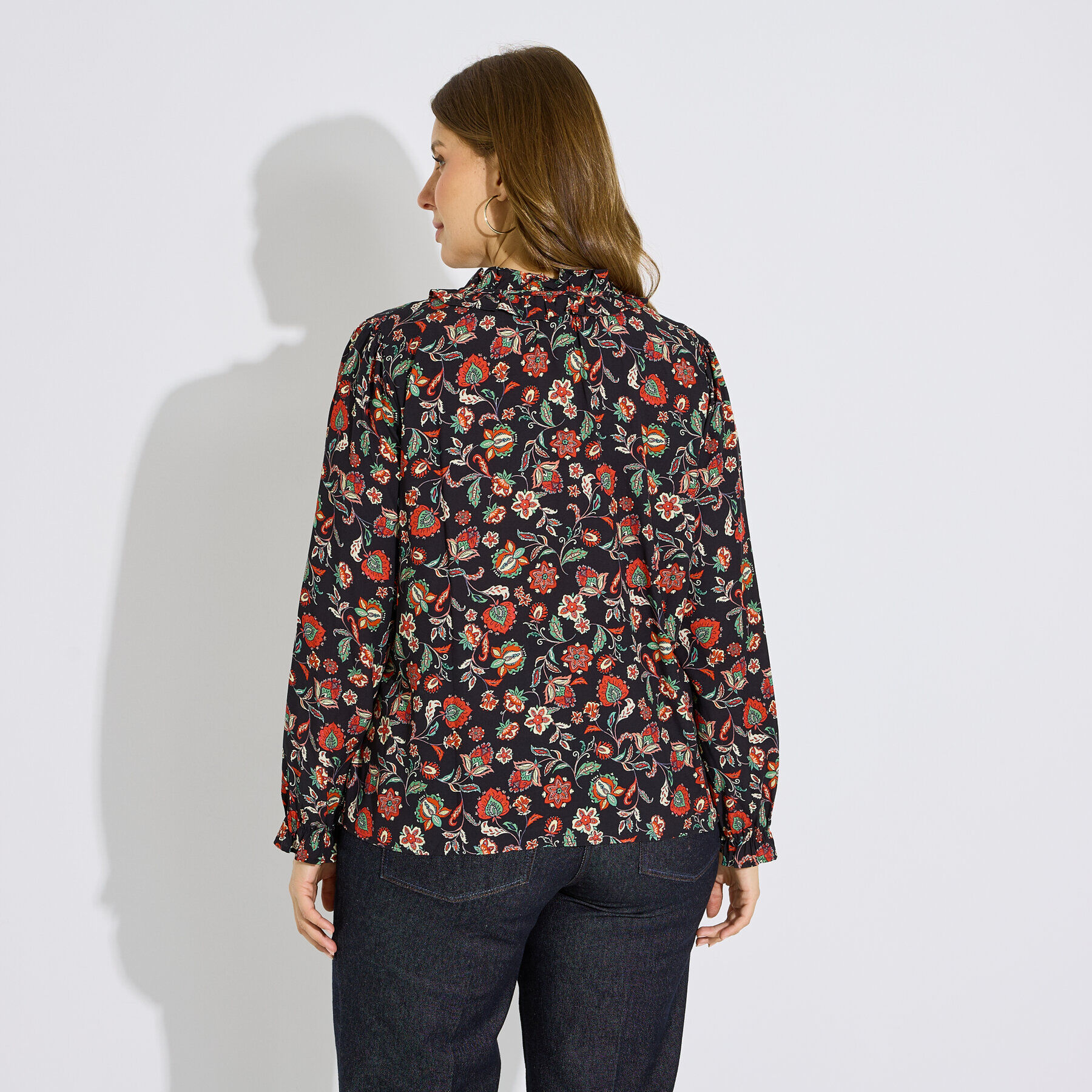 Blouse fluide &agrave; fleurs femme