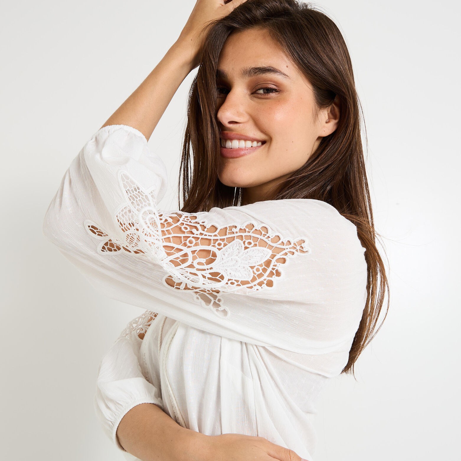 Blouse col V femme