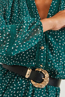robe imprimée details macramé femme