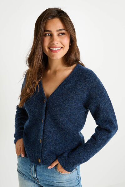 Gilet boutonné col V femme