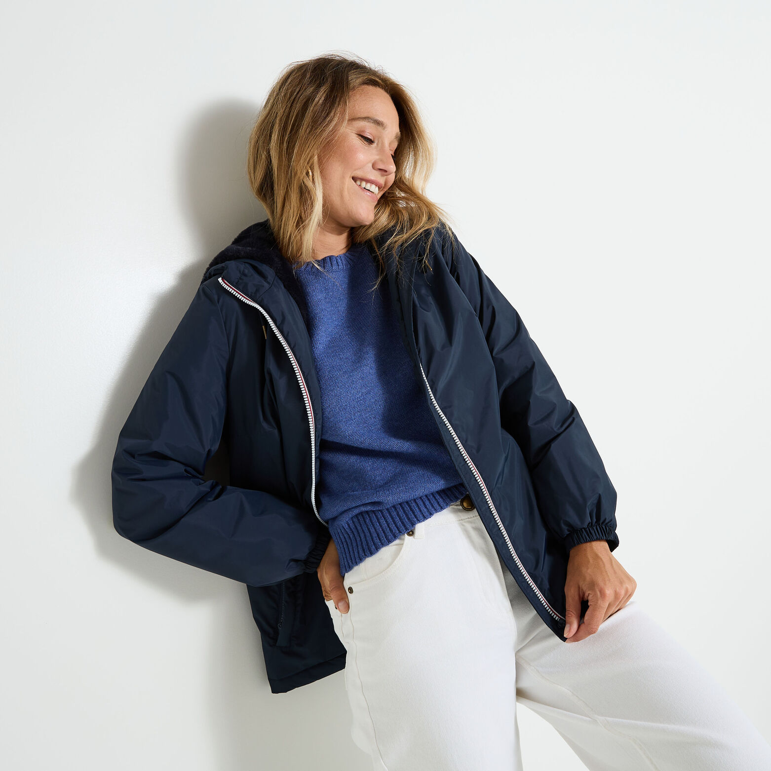 Blouson fourré à capuche femme MARINE Graindemalice