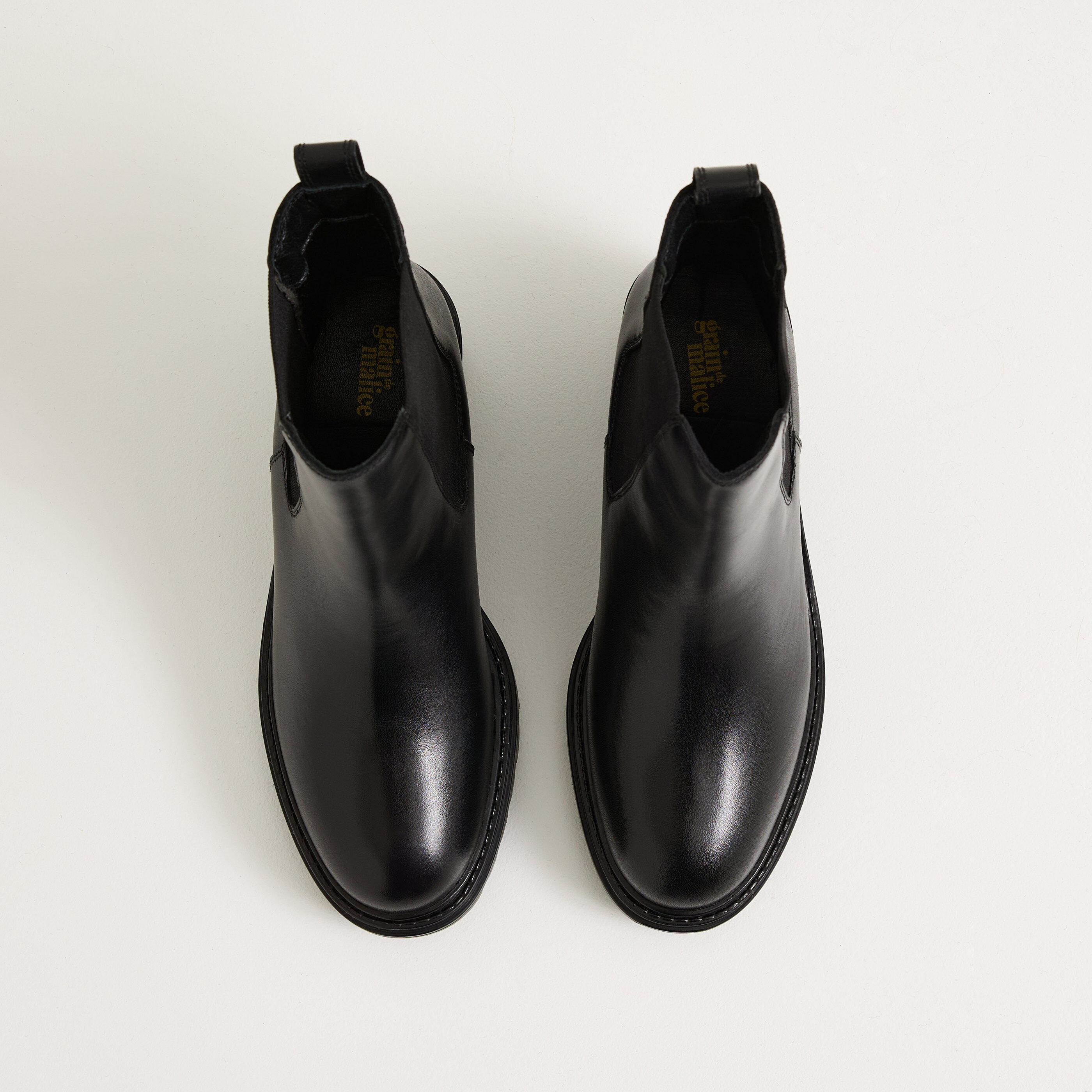 Bottines dessus cuir de vache femme