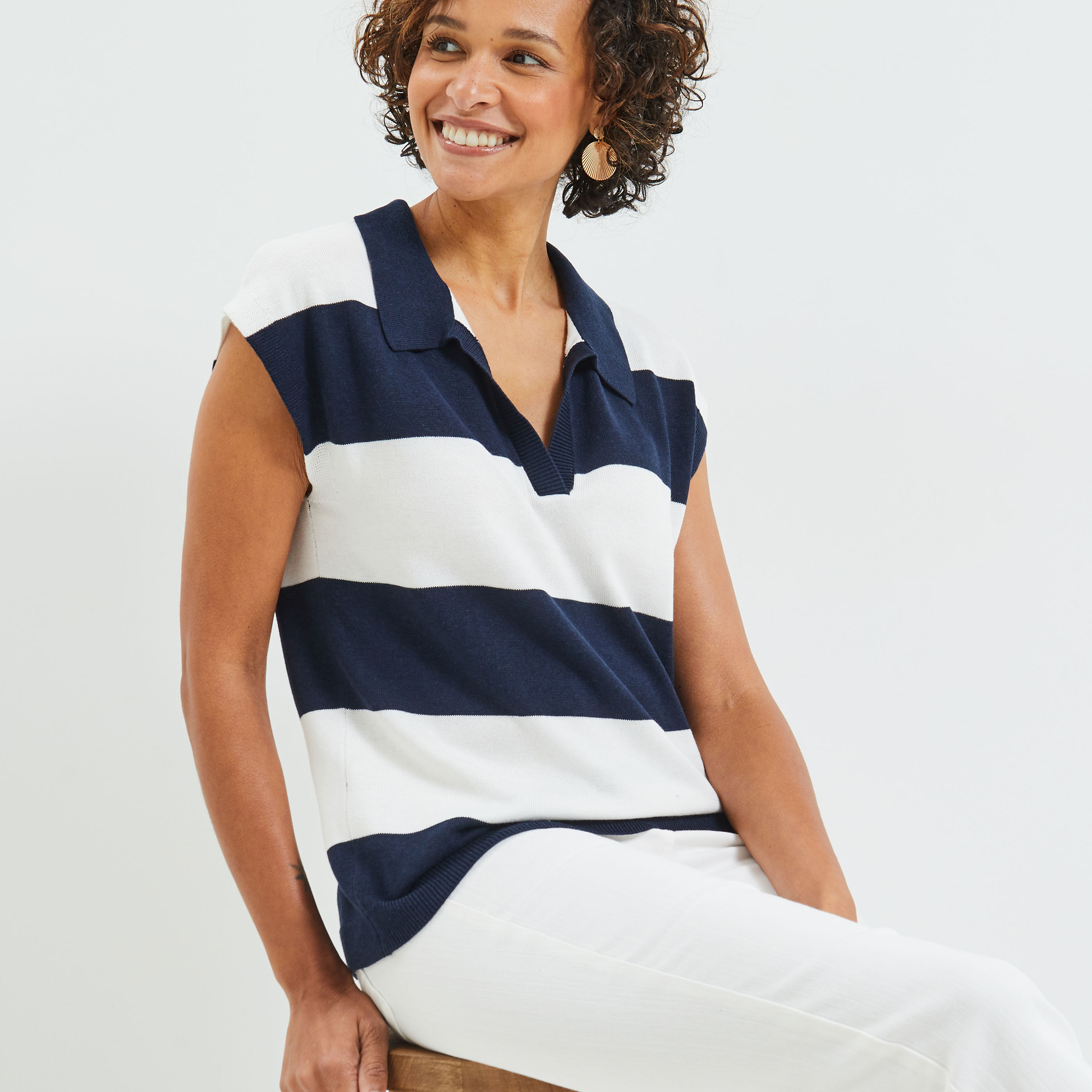 Polo rayé femme on sale