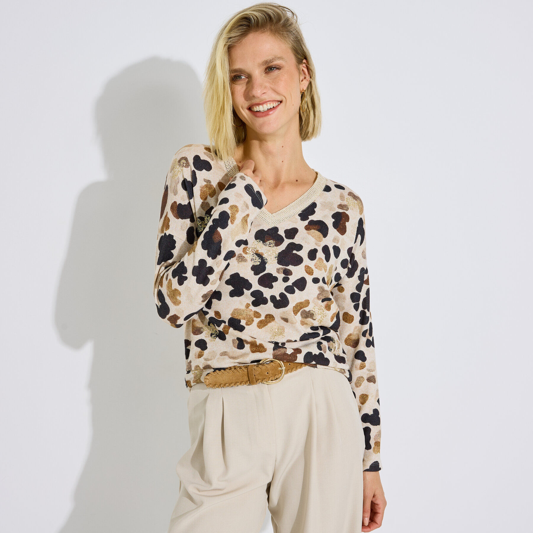 T-shirt Doudou col V femme
