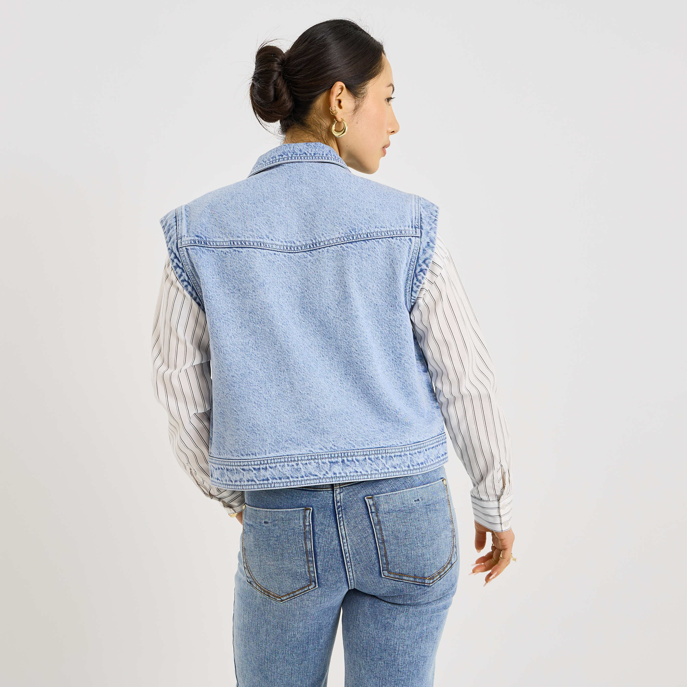 Veste sans manches en jean femme