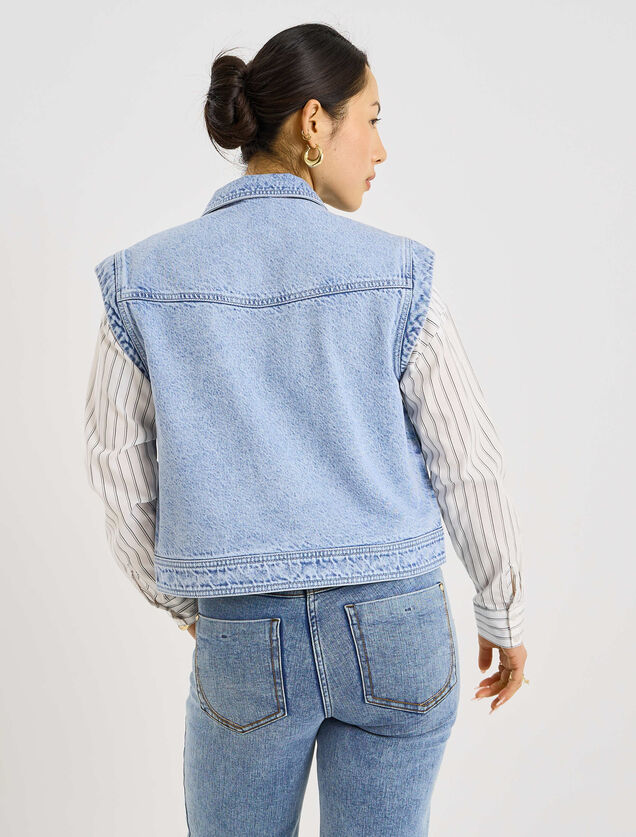 Veste sans manches en jean femme