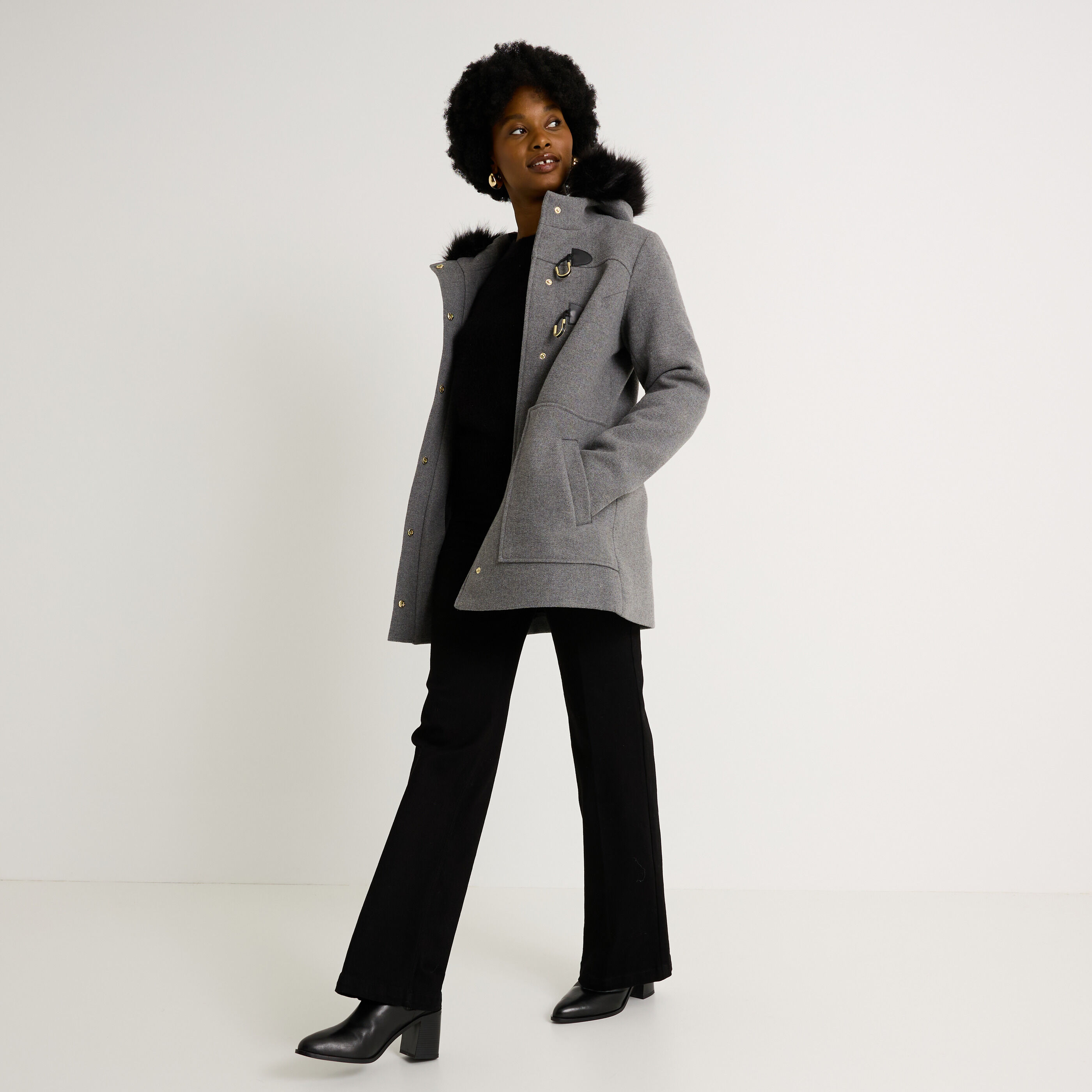 Duffle-coat mi-long femme