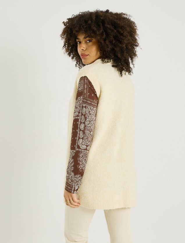 Gilet long sans manches femme