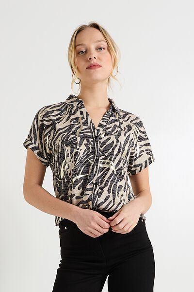 T-shirt col chemise femme