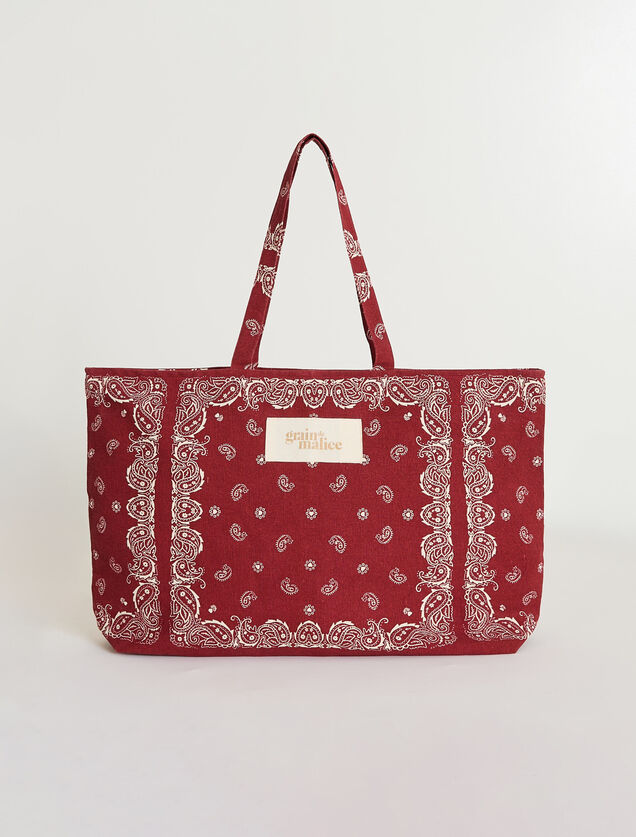Tote bag zippé imprimé femme