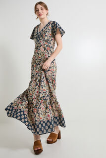 Robe longue imprimée femme