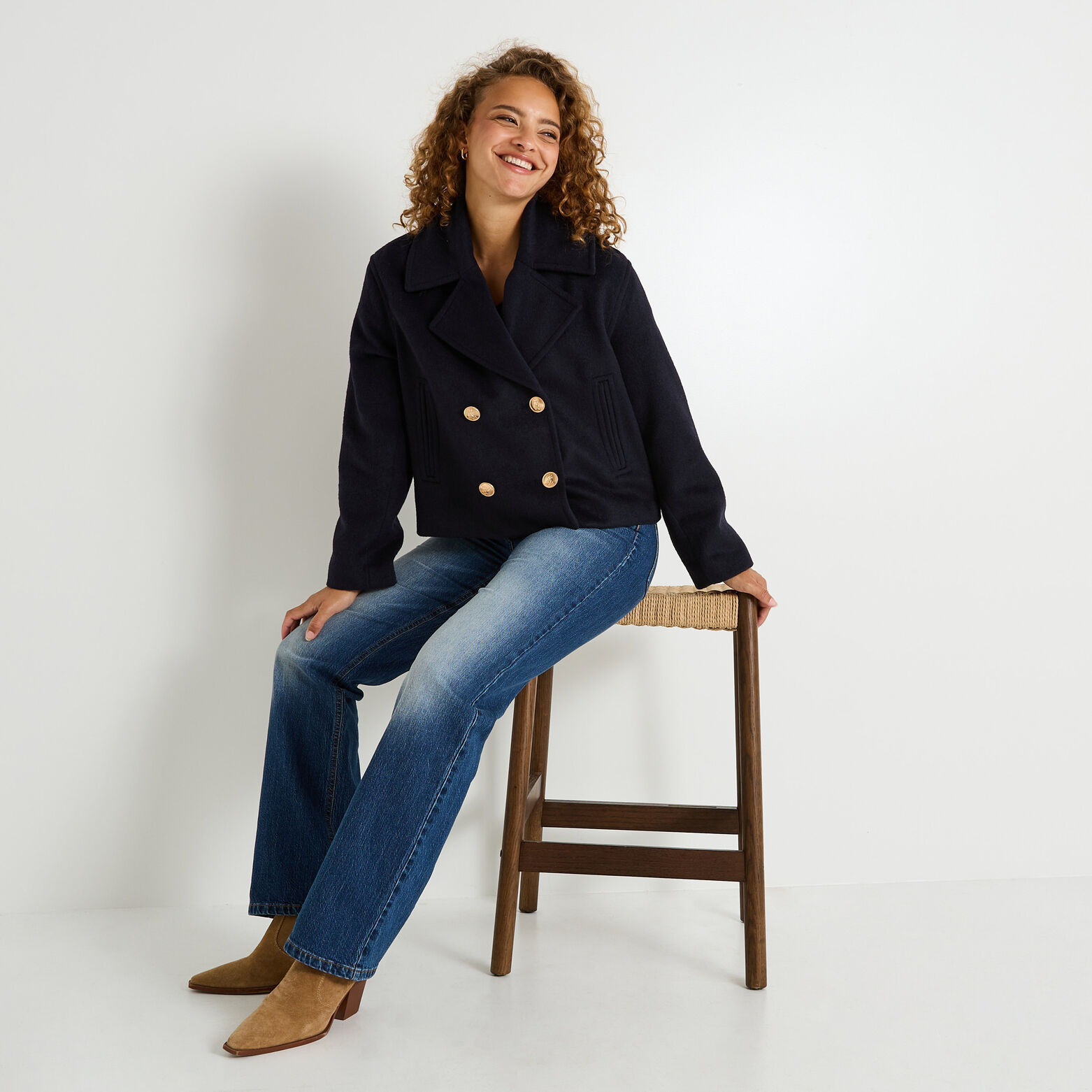 Caban court femme