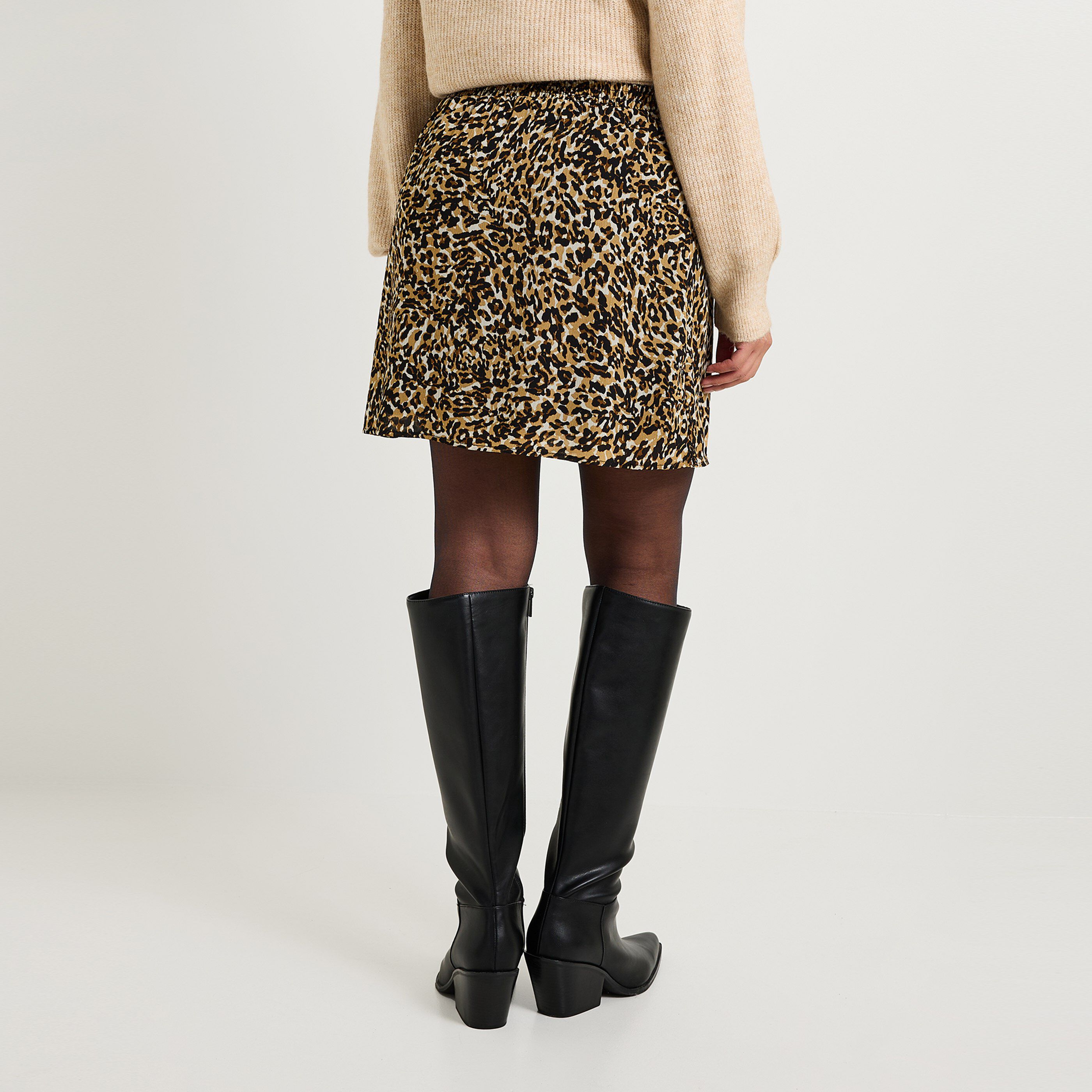 Jupe imprim&eacute; l&eacute;opard femme