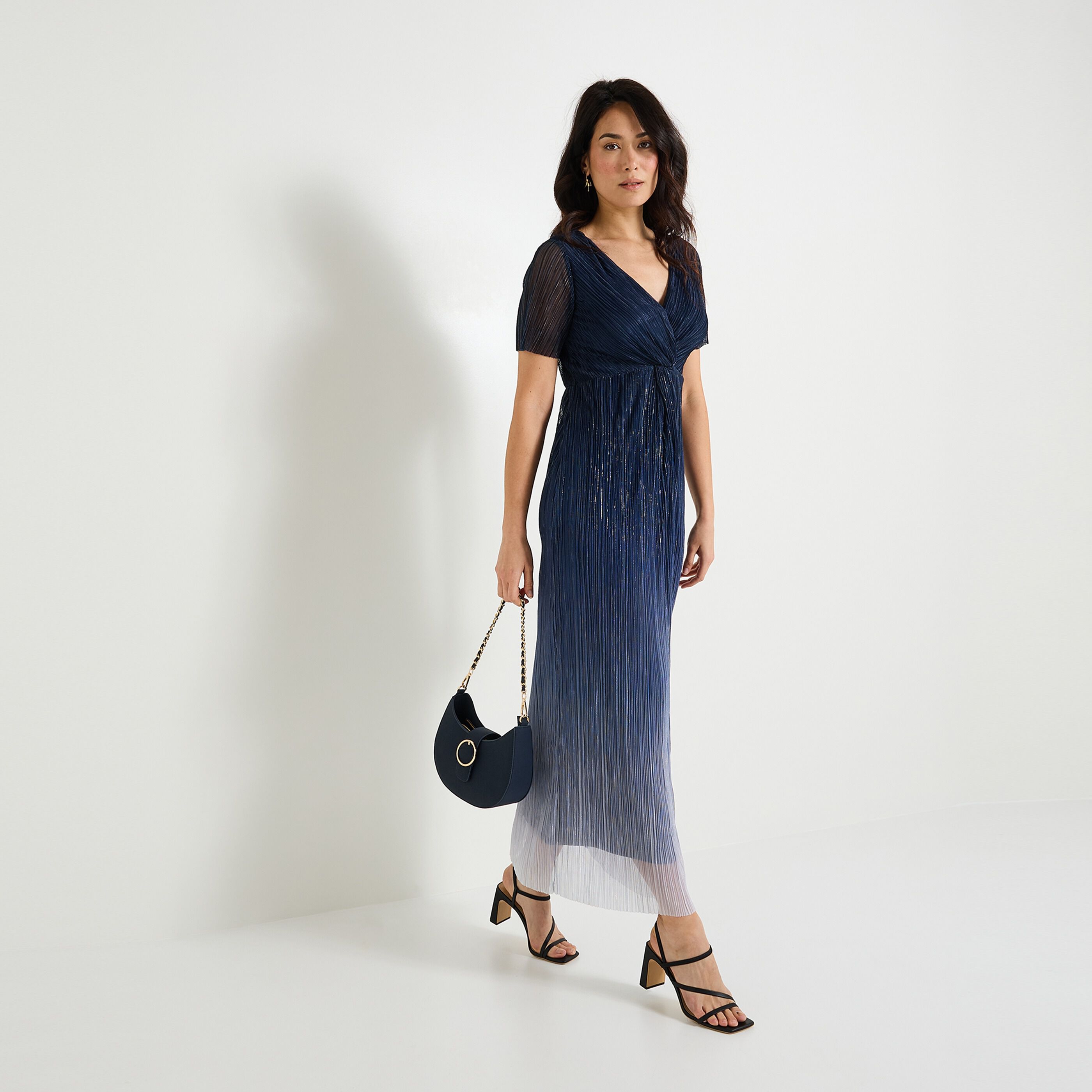 Robe longue iris&eacute;e femme