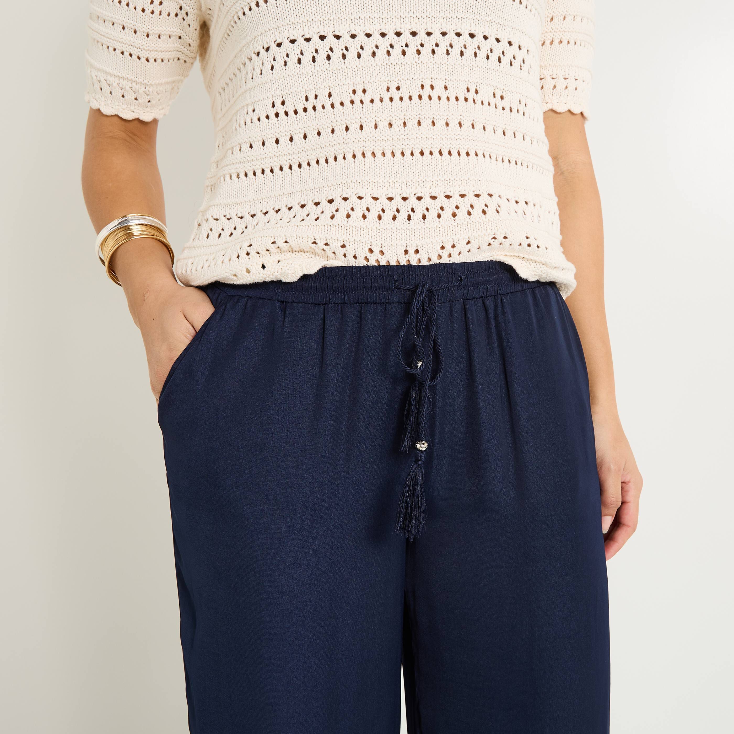 Pantalon large fluide femme