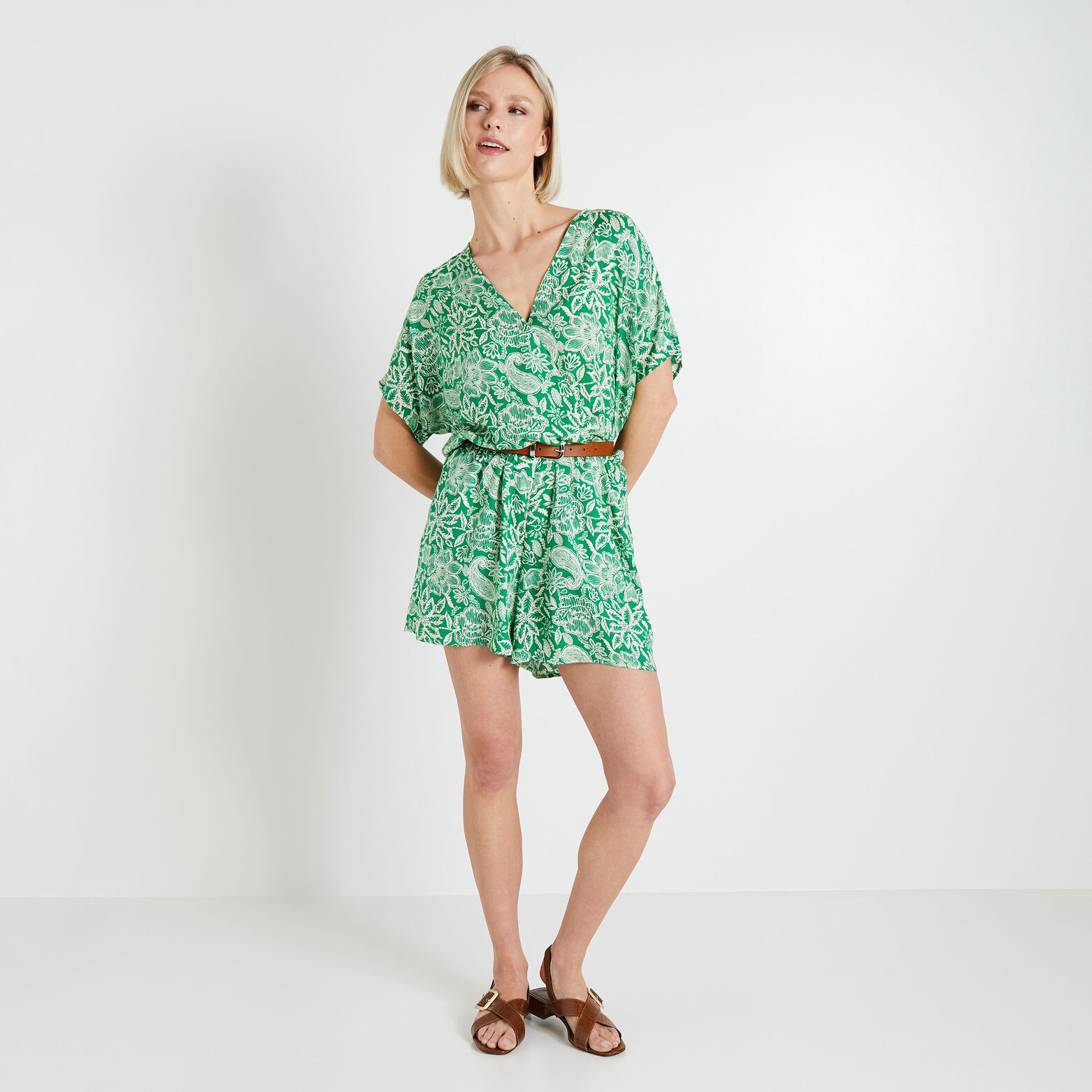 Combishort imprimée femme