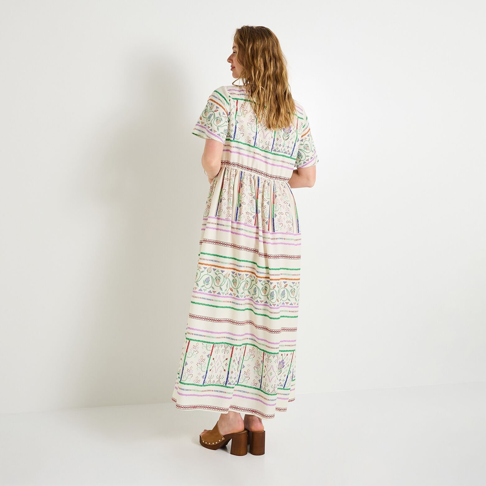 Robe longue imprimée femme