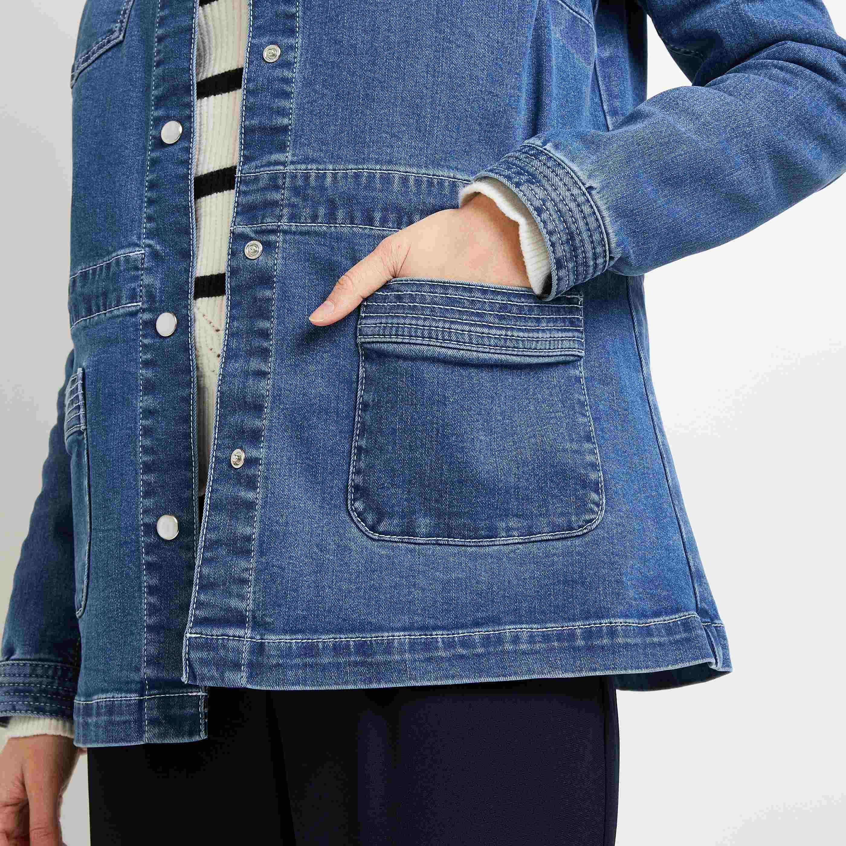 Veste saharienne en jean STONE Graindemalice