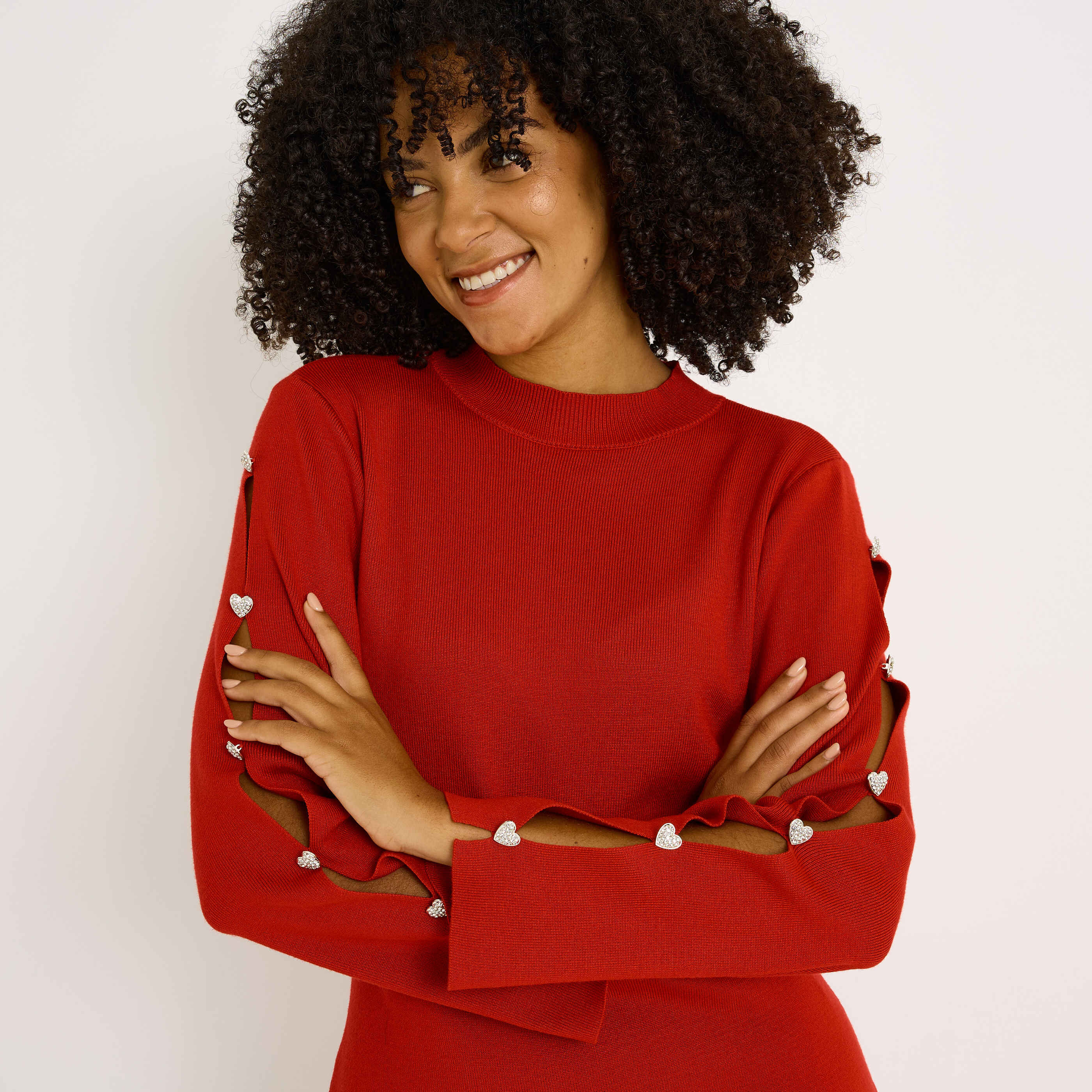 Robe pull &agrave; col montant femme