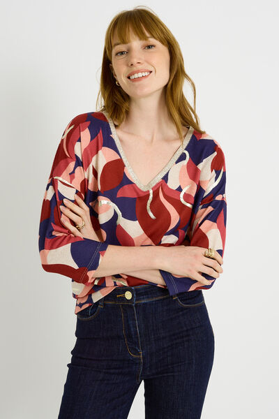 T-shirt imprimé fleuri femme
