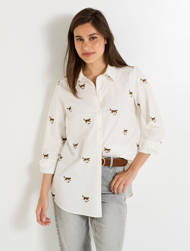 Chemise imprimé léopard femme