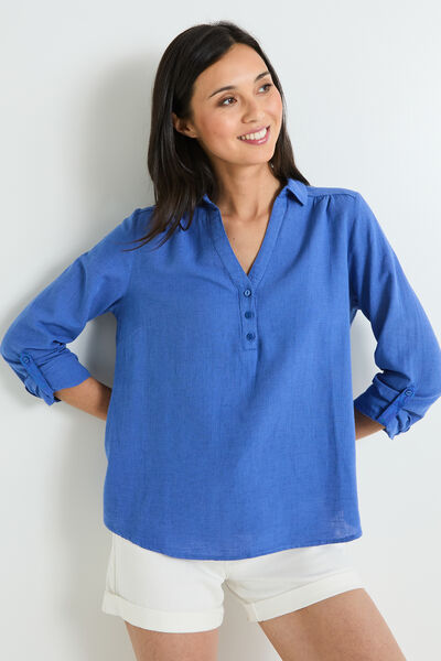 Blouse en coton et lin femme