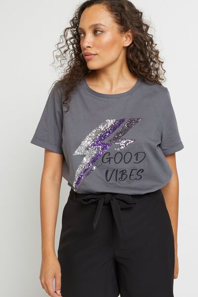 T-shirt manches courtes imprimé femme