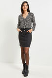 Jupe droite enduite femme