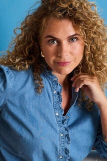Chemise en denim à col montant femme