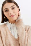 Pull bi matière femme