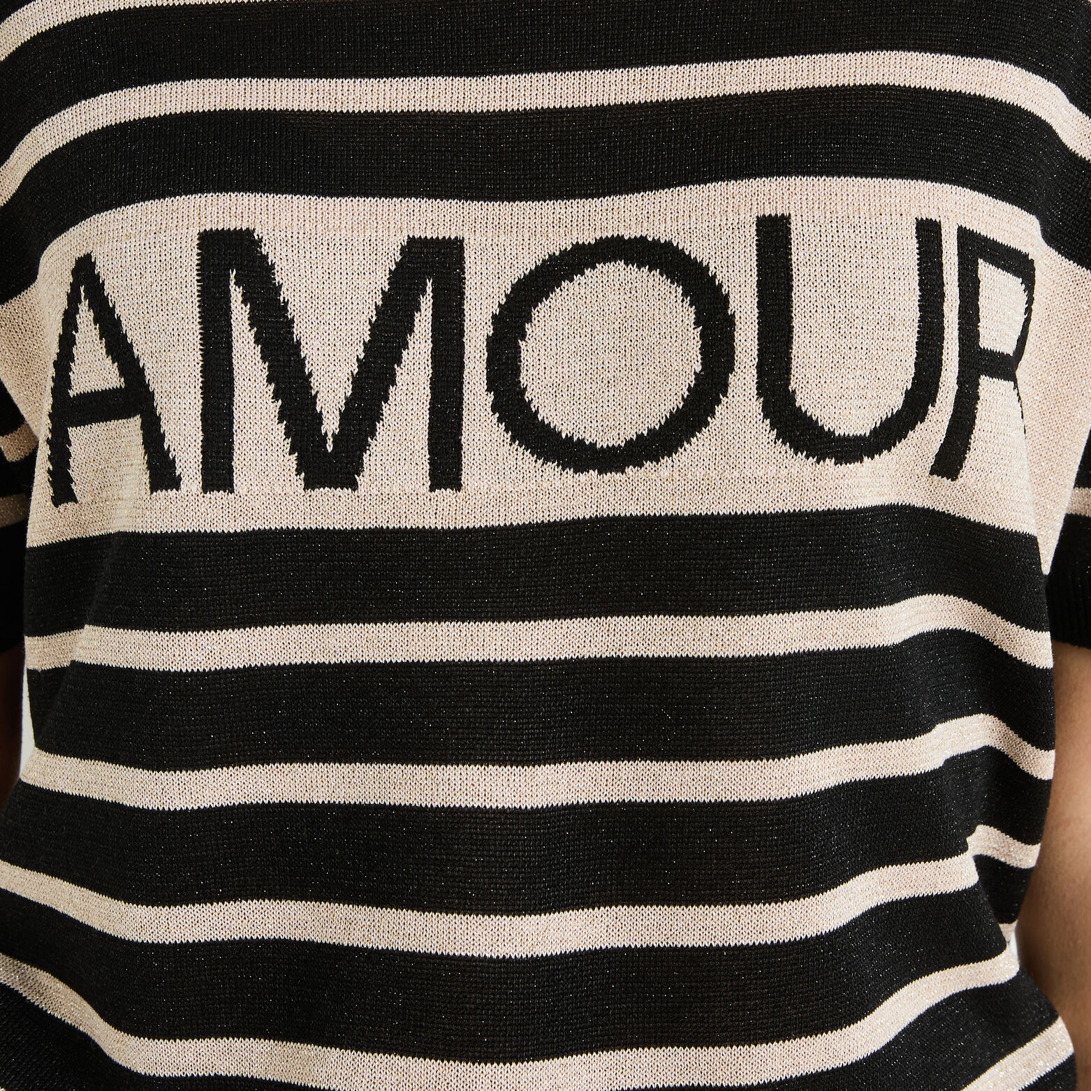 Pull rayé manches courtes femme