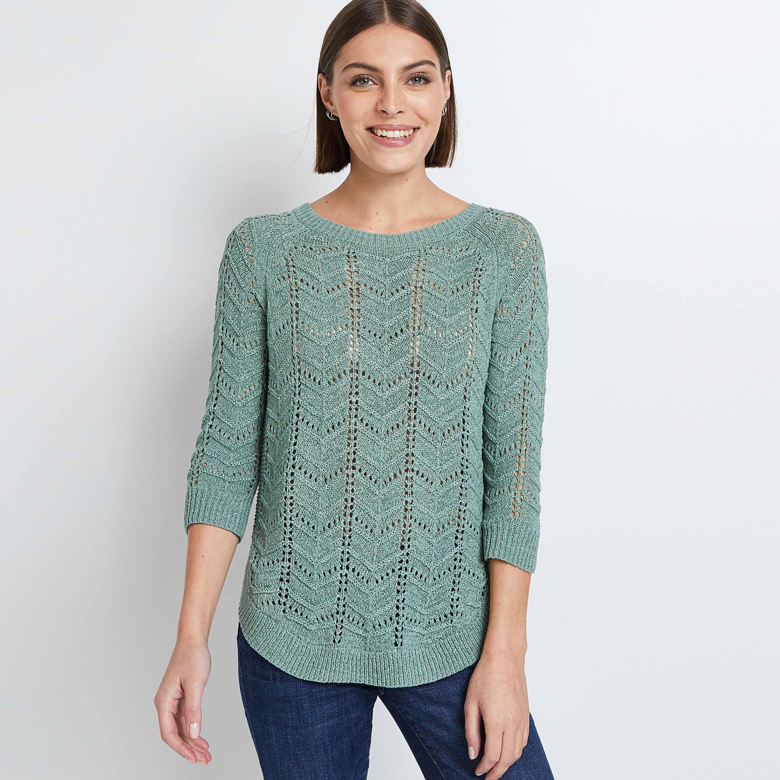 Pull en maille ajourée femme