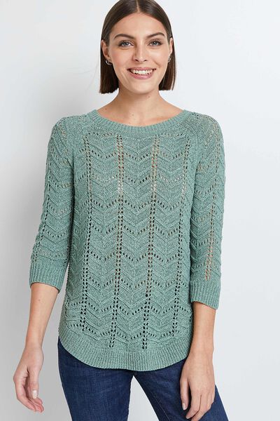 Pull en maille ajourée femme