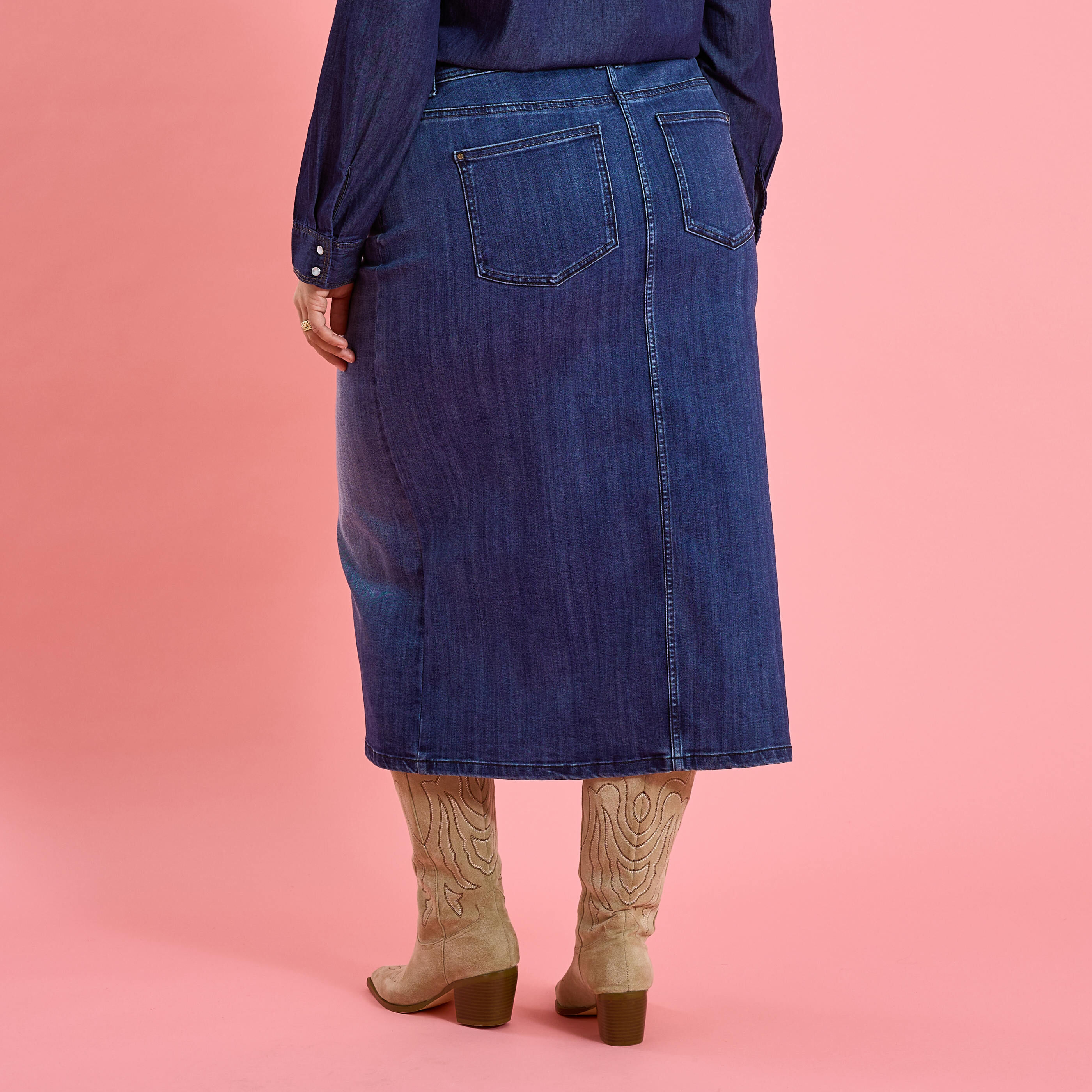 Jupe longue en denim avec fente