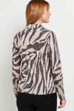 T-shirt boutonné zèbre femme
