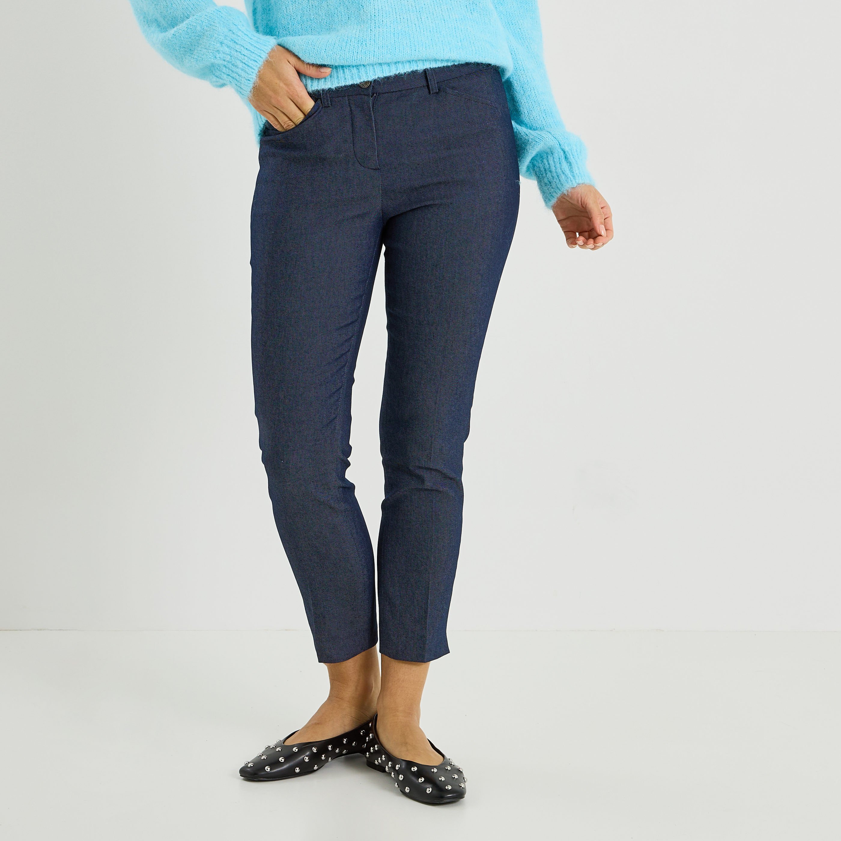 Pantalon cigarette raccourci femme