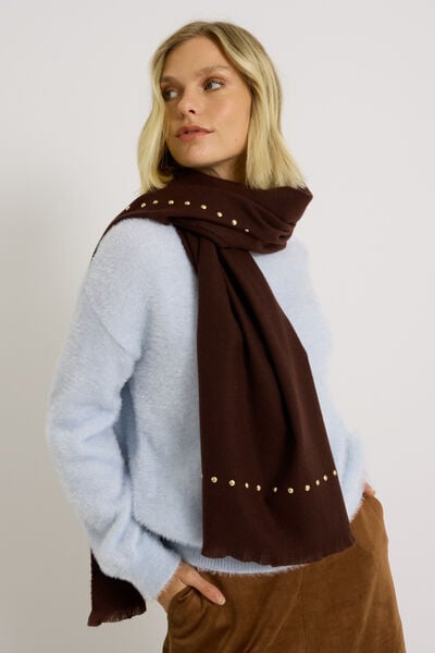 Écharpe unie à clous femme
